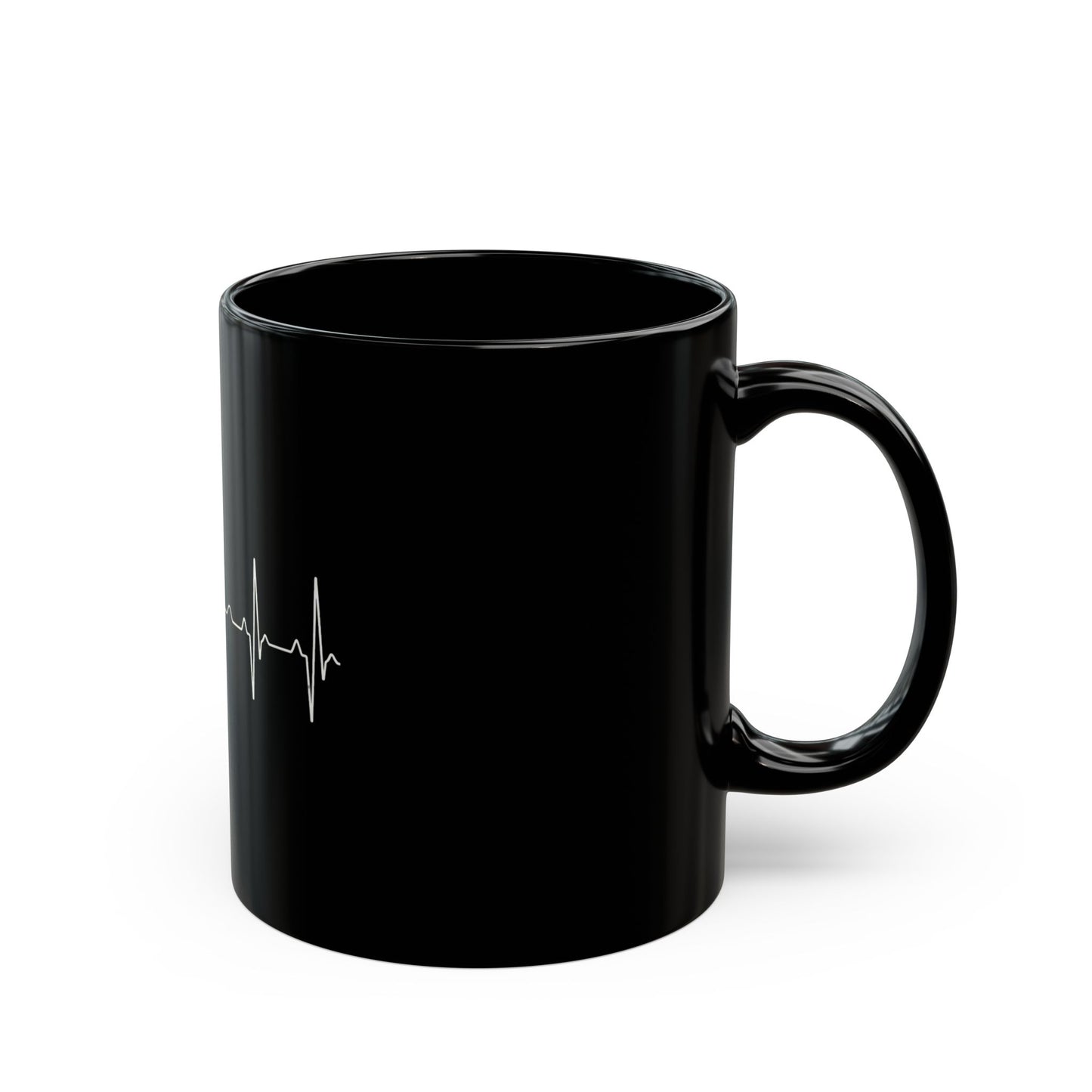 Fly Fishing Heartbeat Black Mug (11oz, 15oz)