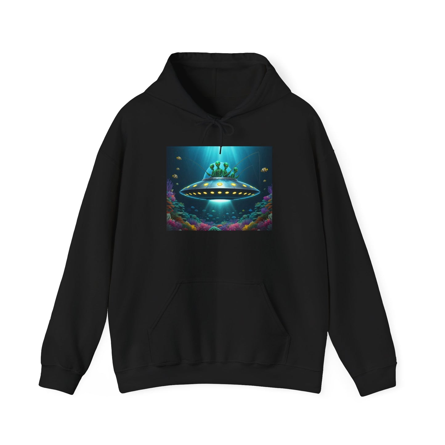 Aliens Fishing Under The Sea Unisex Heavy Blend™ Hooded Sweatshirt