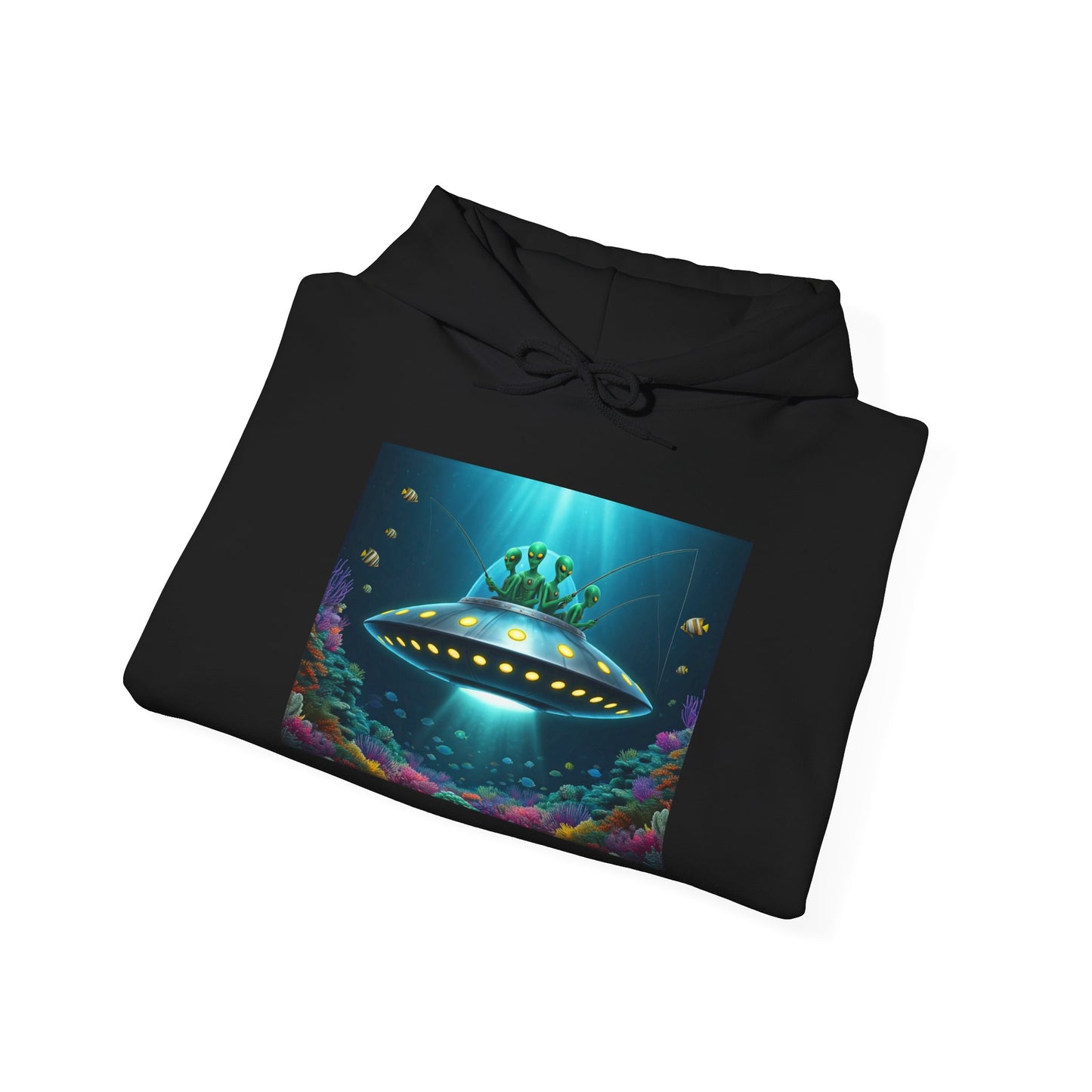 Aliens Fishing Under The Sea Unisex Heavy Blend™ Hooded Sweatshirt