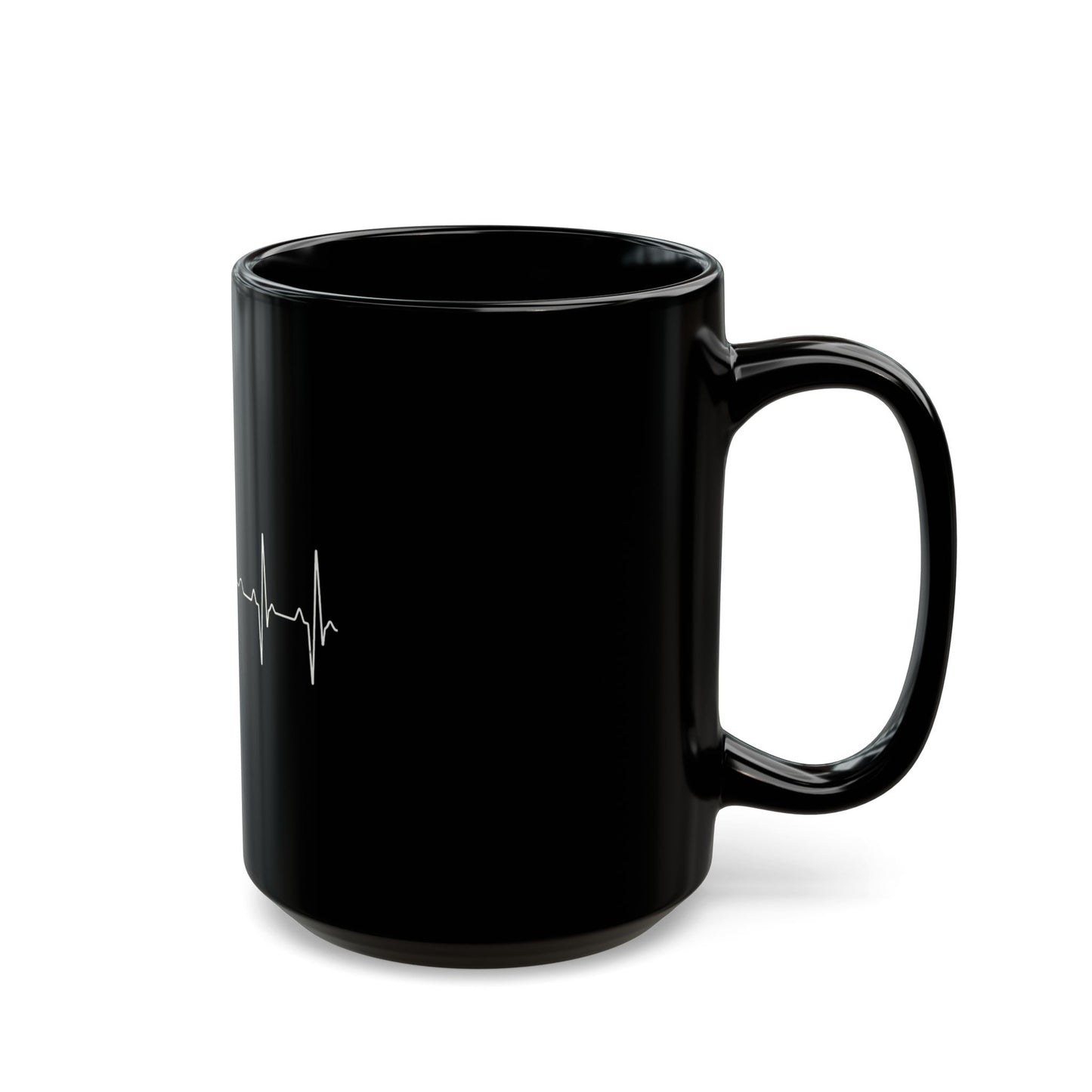 Fly Fishing Heartbeat Black Mug (11oz, 15oz)