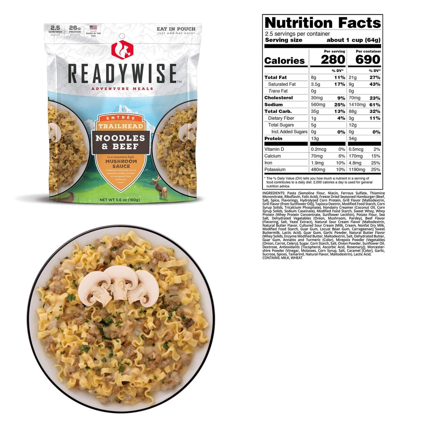 READYWISE Trailhead Noodles & Beef 6 CT Case