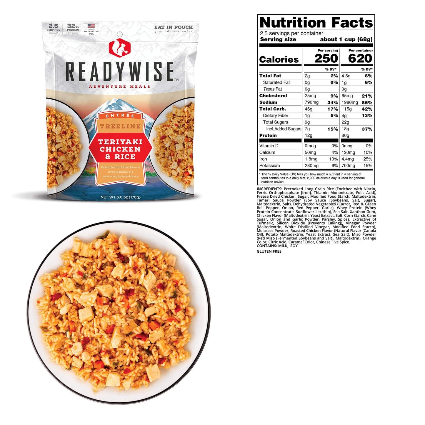 READYWISE Treeline Teriyaki Chicken & Rice 6 CT Case